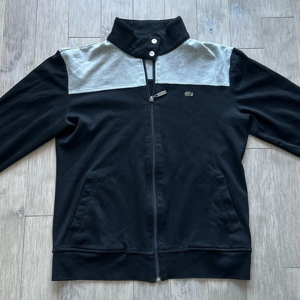 Lacoste Black and Gray‎ Zip-Up Jacket Size 44